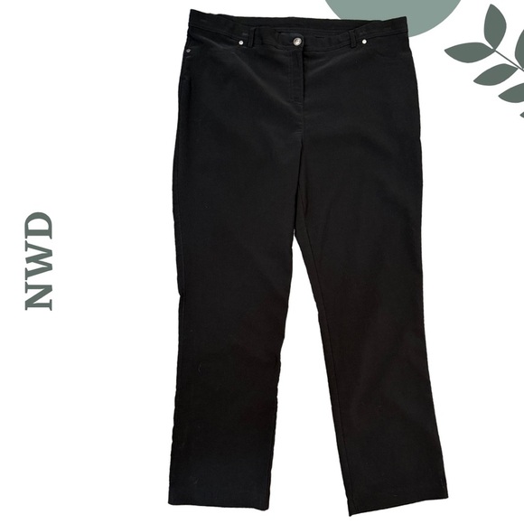 NWD Plus Black Pants Pockets Belt Loops Stretchy - Size 1X - Picture 1 of 6